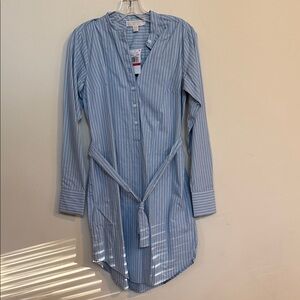 MICHAEL Michael Kors Blue Striped Long Sleeve Dress